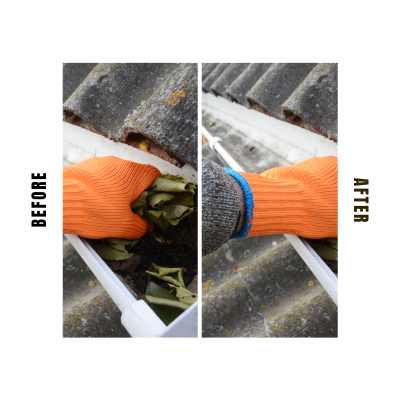 Before and After Gutter Cleaning Essex Uk